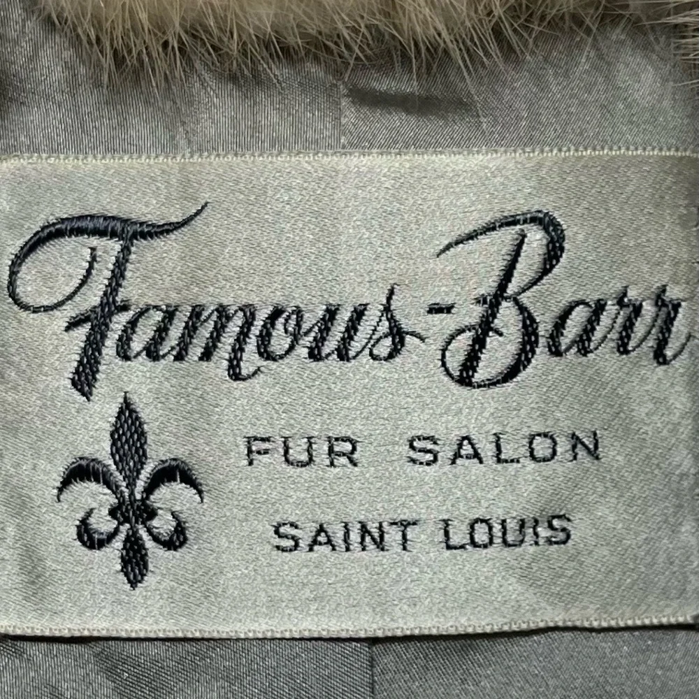 Vintage Famous-Barr Mink Fur Stole Shawl Capelet Coat Jacket Beige Honey Brown - Picture 5 of 12